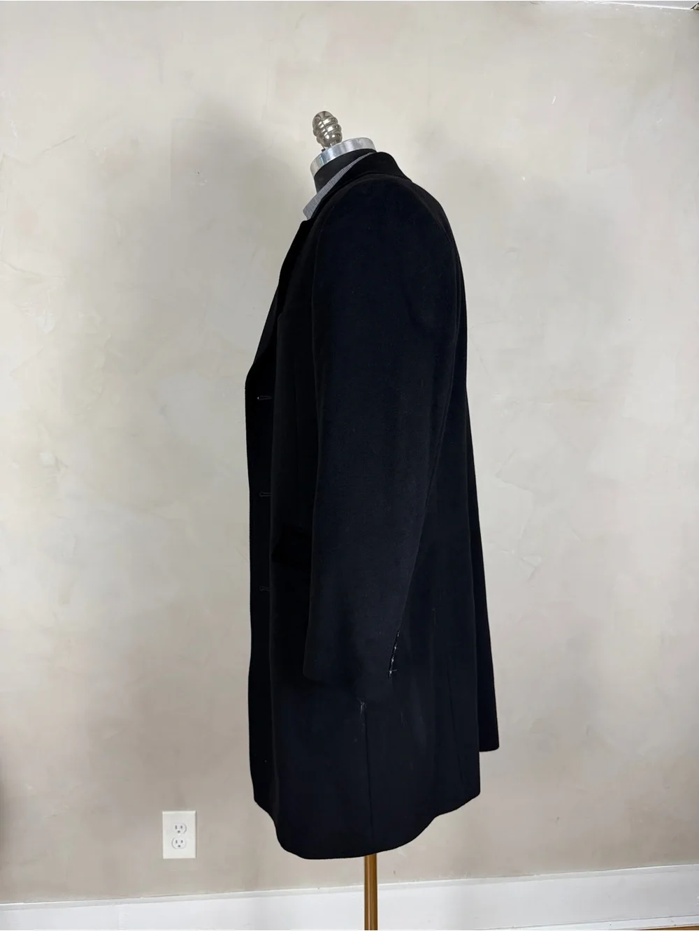 J.Crew Rivington Topcoat Italian Wool Cashmere Black Men’s 42R BS469